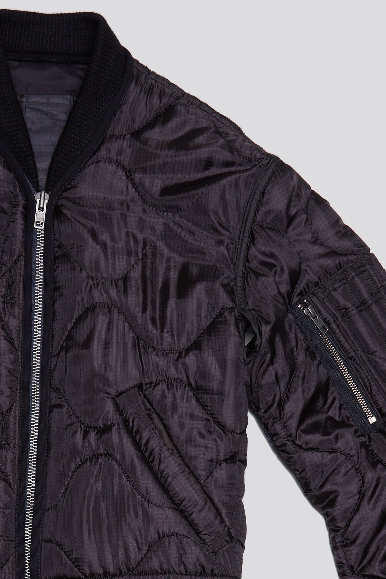 REFURBISHED LINER BOMBER - BLACK OVERDYE - 8