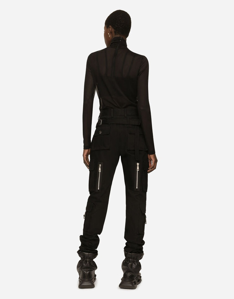 Tulle turtle-neck top with DG logo 3