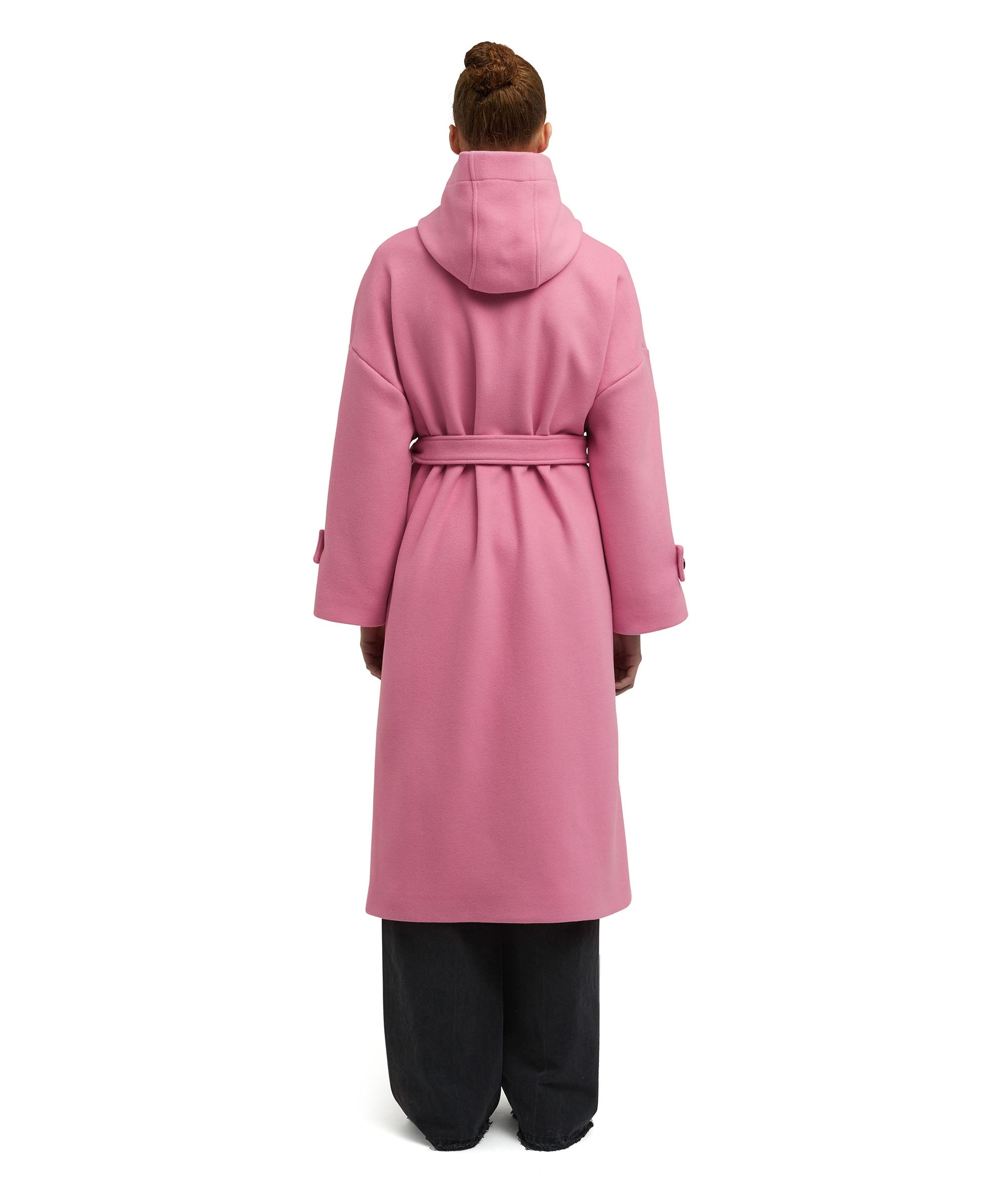 Blended virgin wool coat with "Wool Felt" belt - 4