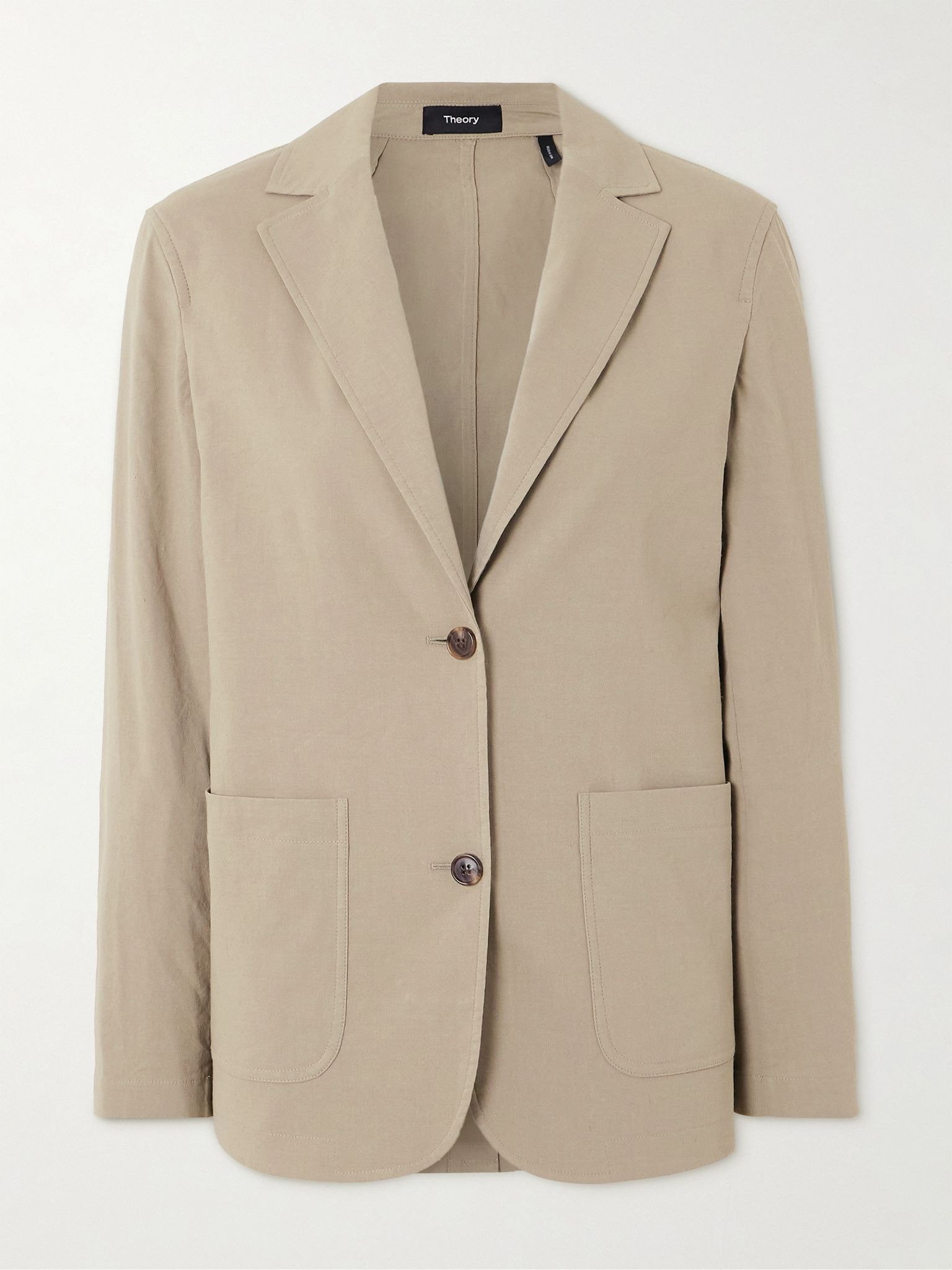 Linen-blend blazer Taupe - 1