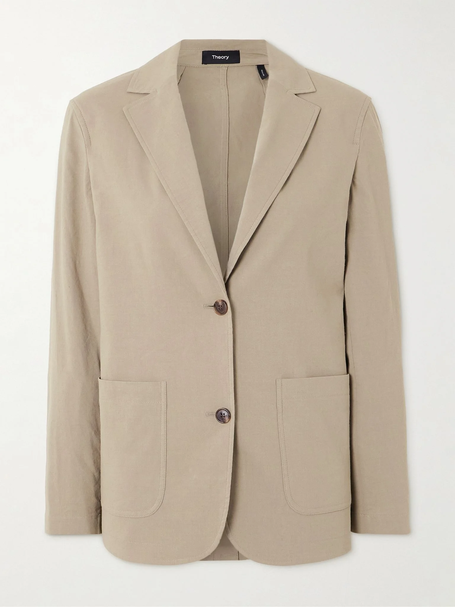 Linen-blend blazer Taupe - 1
