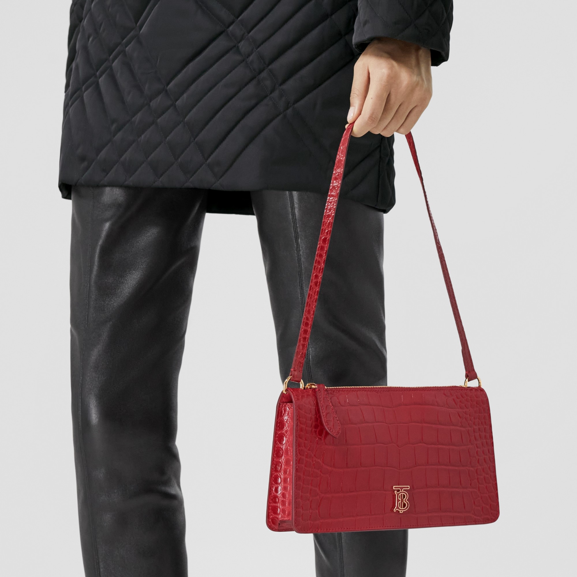 Embossed Leather TB Pouch - 3