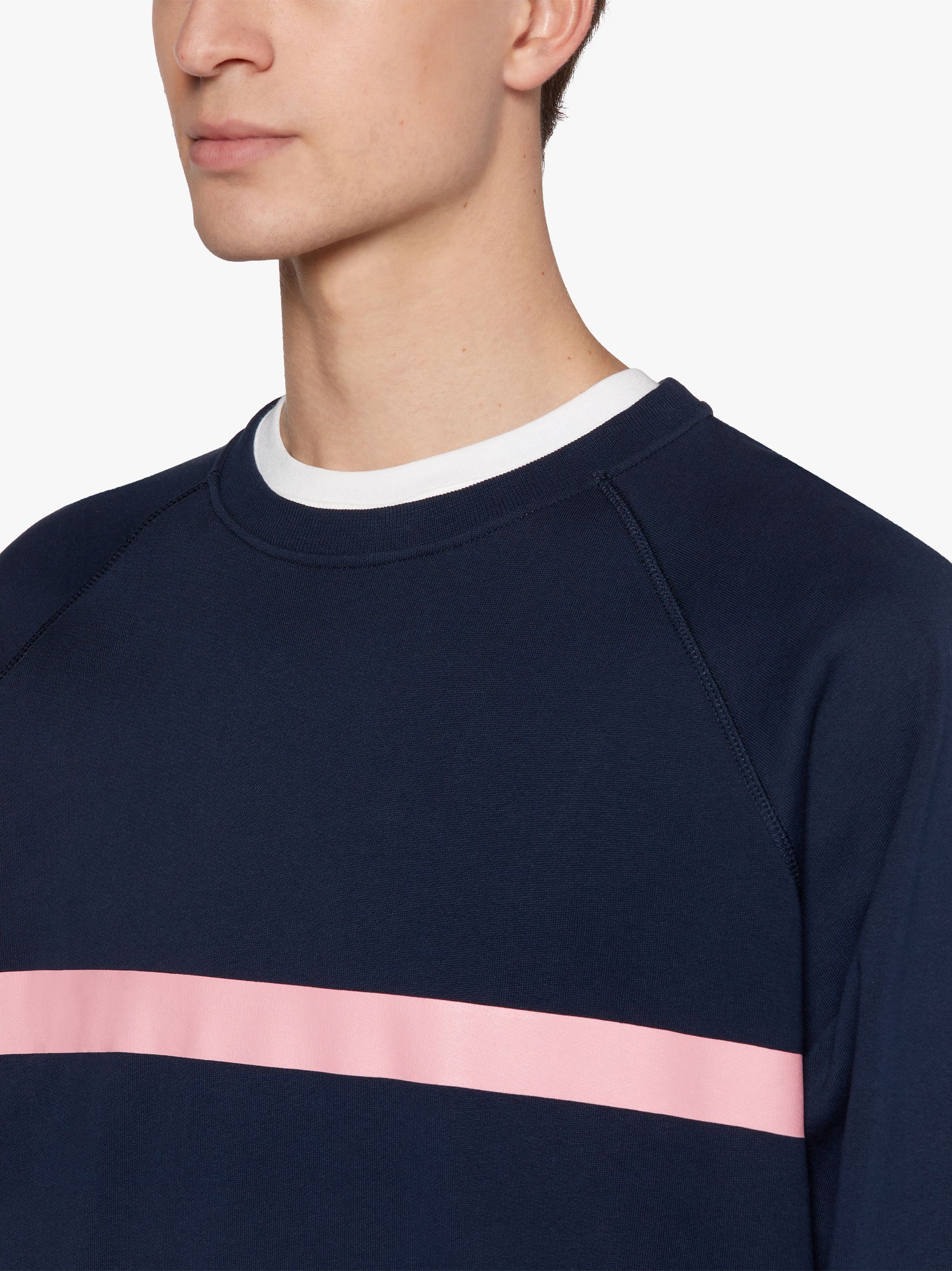 NAVY X PINK COTTON CREW NECK SWEATSHIRT | GJM-207 - 5
