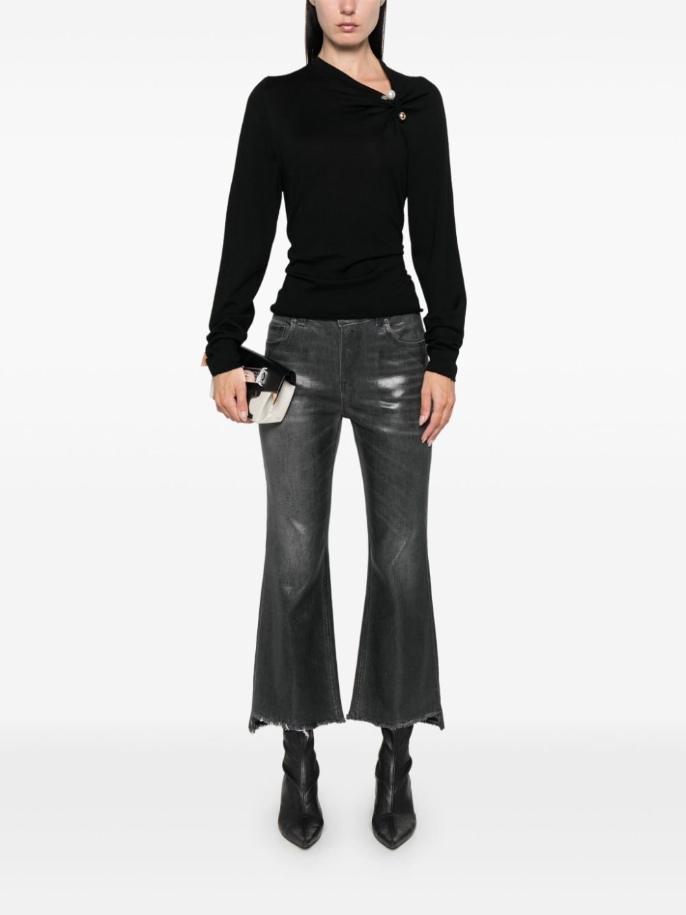 cropped flared jeans - 2