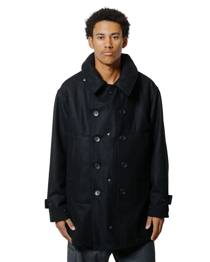 Engineered Garments Fireman Jacket Black 24oz Wool Melton outlook