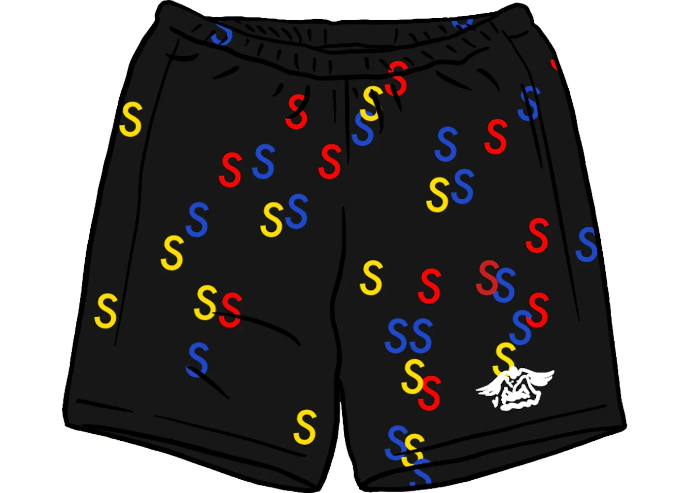Supreme Embroidered S Sweatshort Black - 1