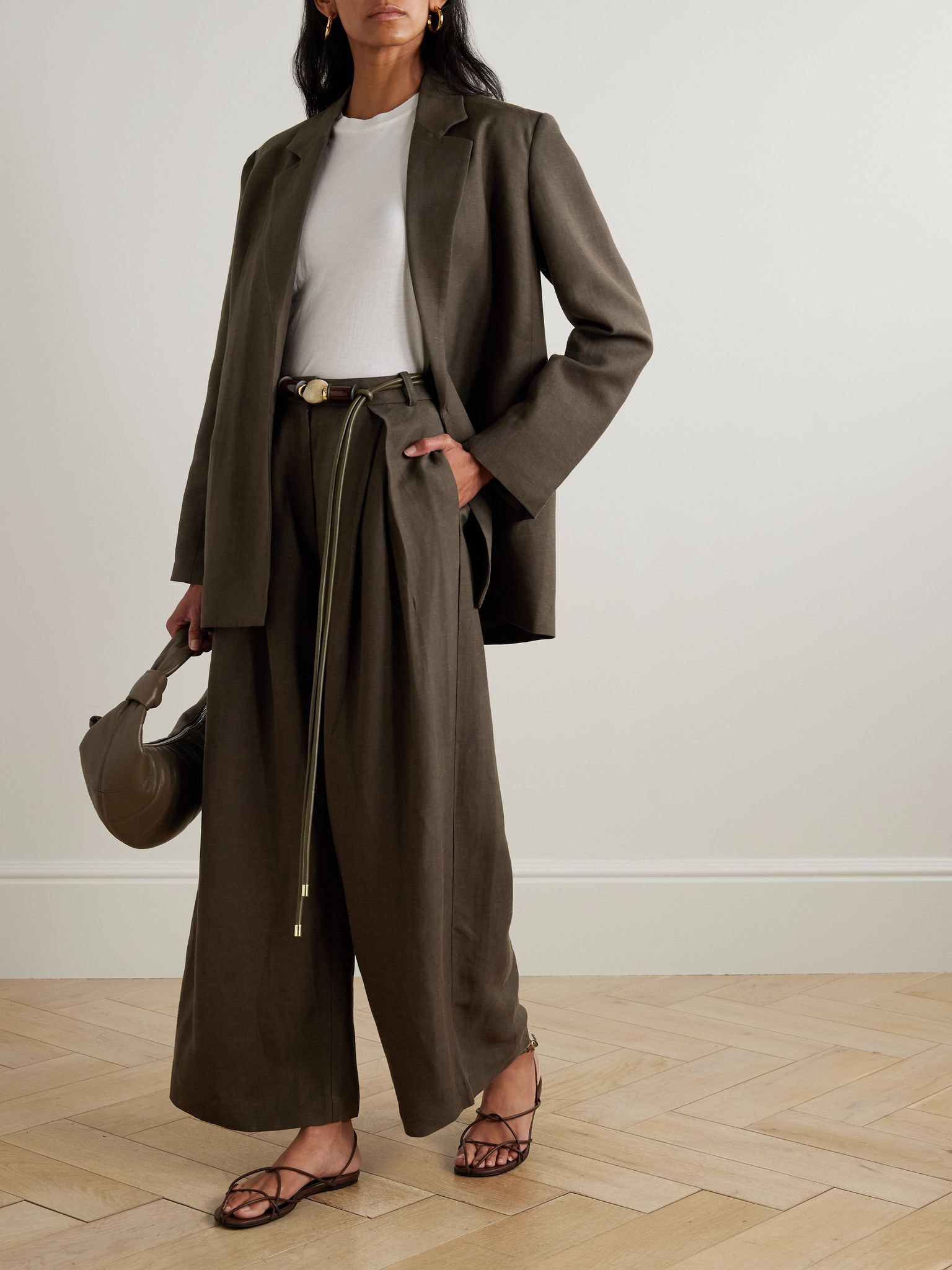 Felix oversized woven blazer Dark green - 2