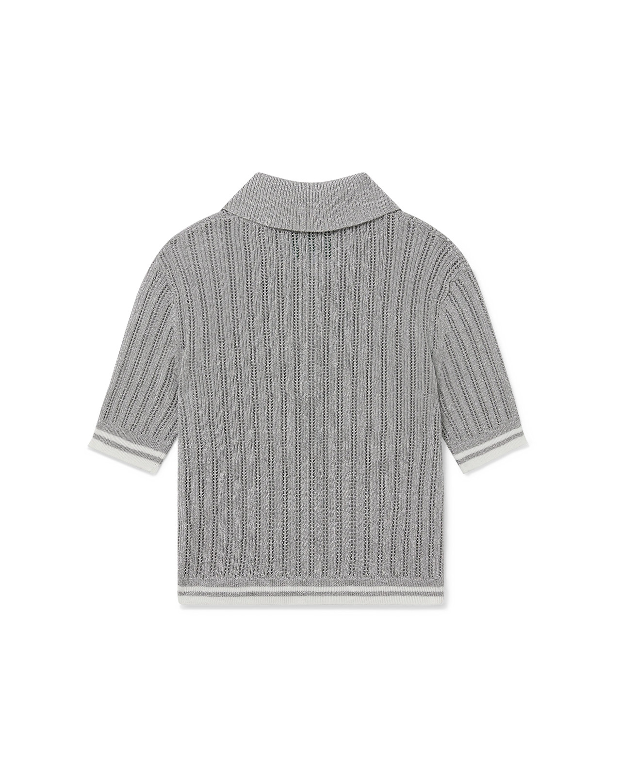 Silver Short Sleeve Polo Shirt - 1