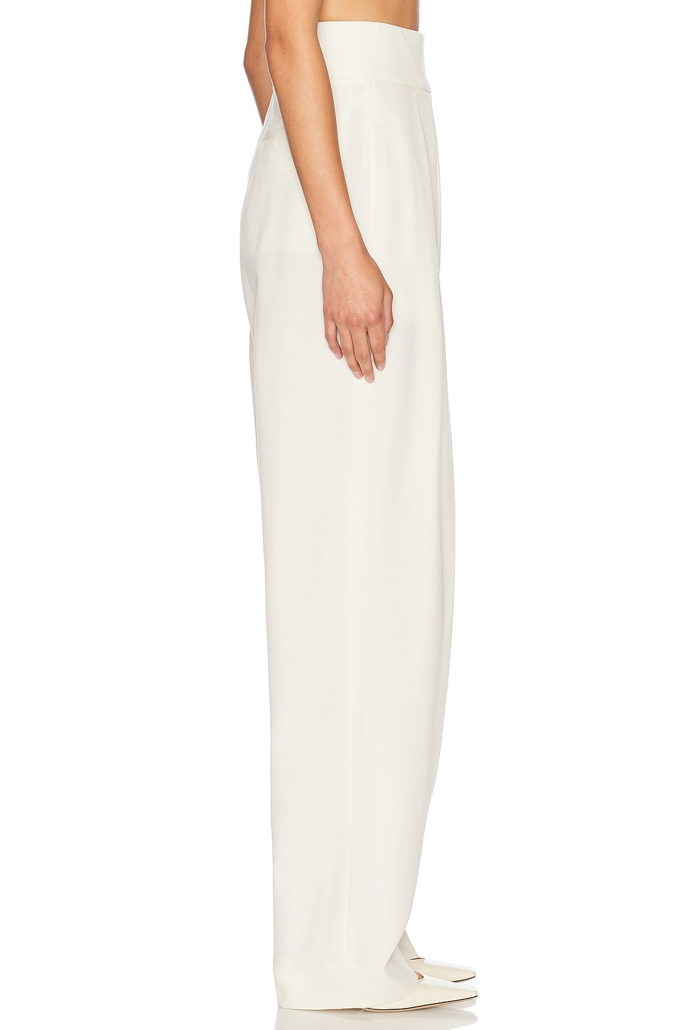 High Waist Pleated Suit Trouser in Wool - 4