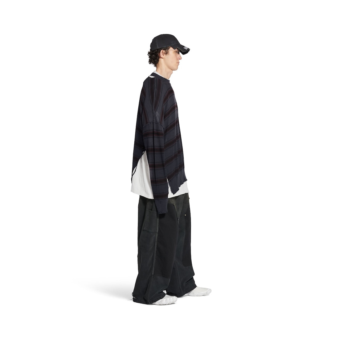 Men's Layered Sweater in Black/multicolor - 3