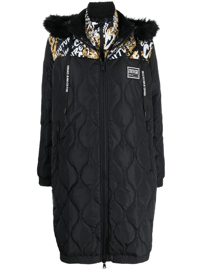 graphic-print quilted coat 1