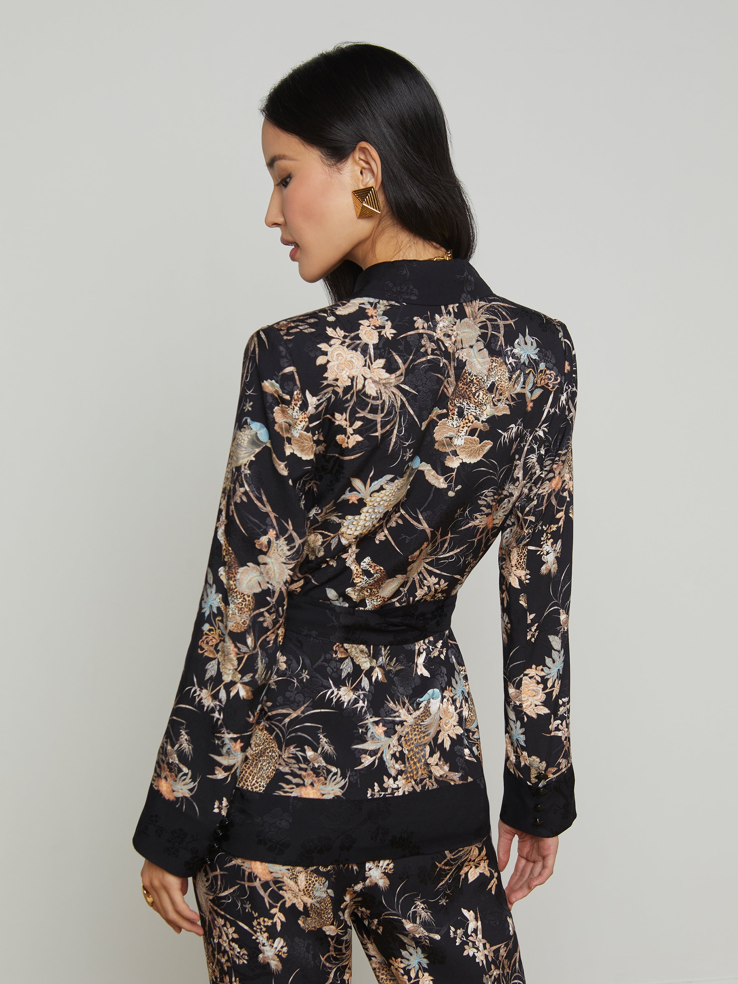 Jordana Satin Wrap Blazer - 5
