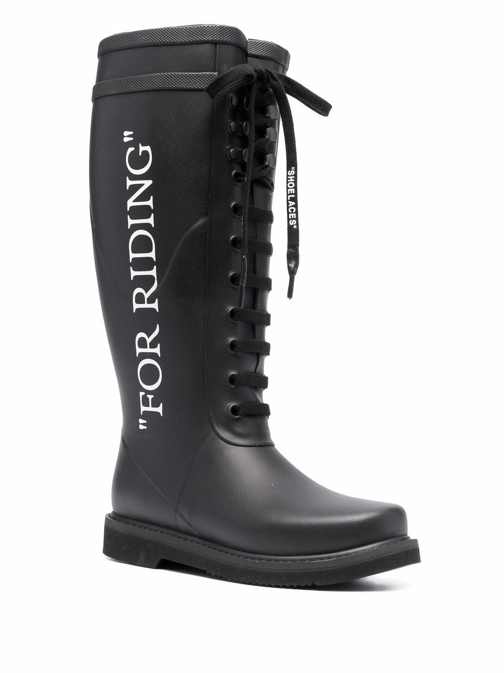 slogan-print rubber boots - 2