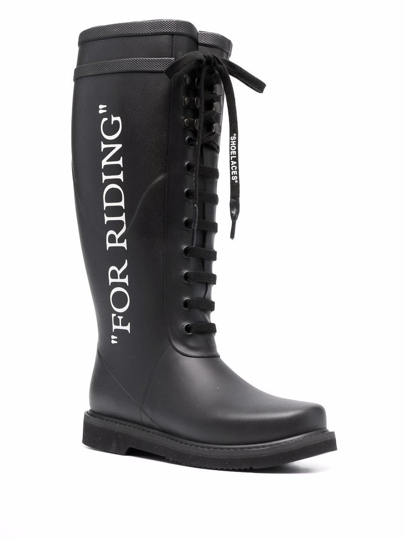 Off-White slogan-print rubber boots outlook