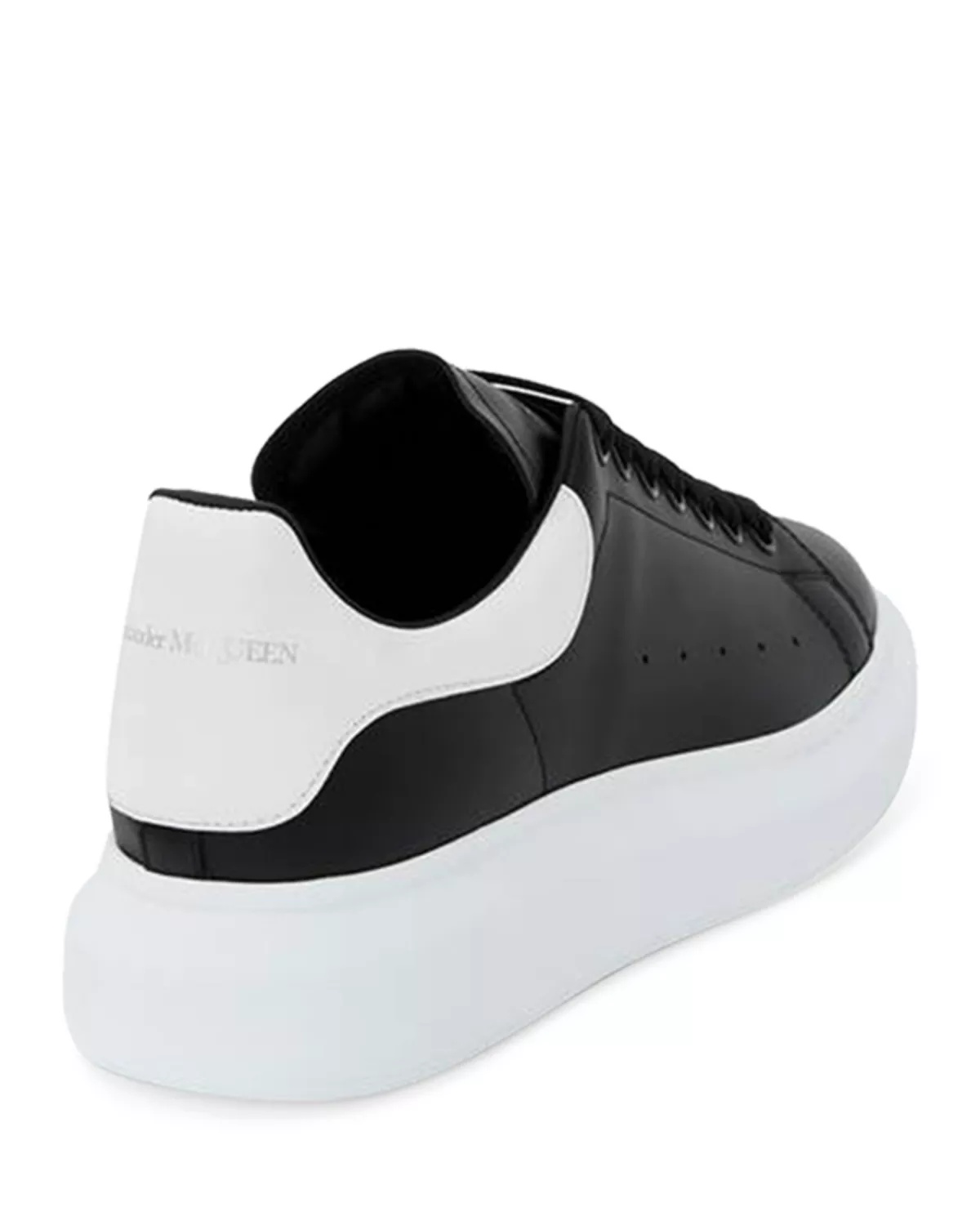 Men's Oversized Leather Heel Detail Sneakers - 6