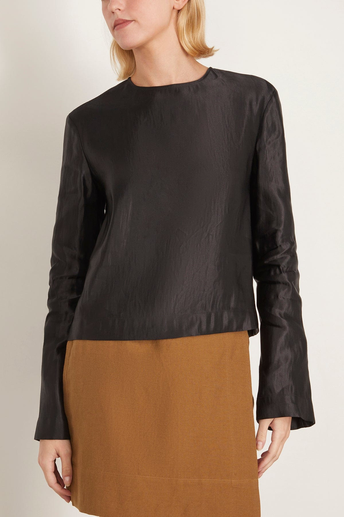 Round Neck Blouse in Black - 5