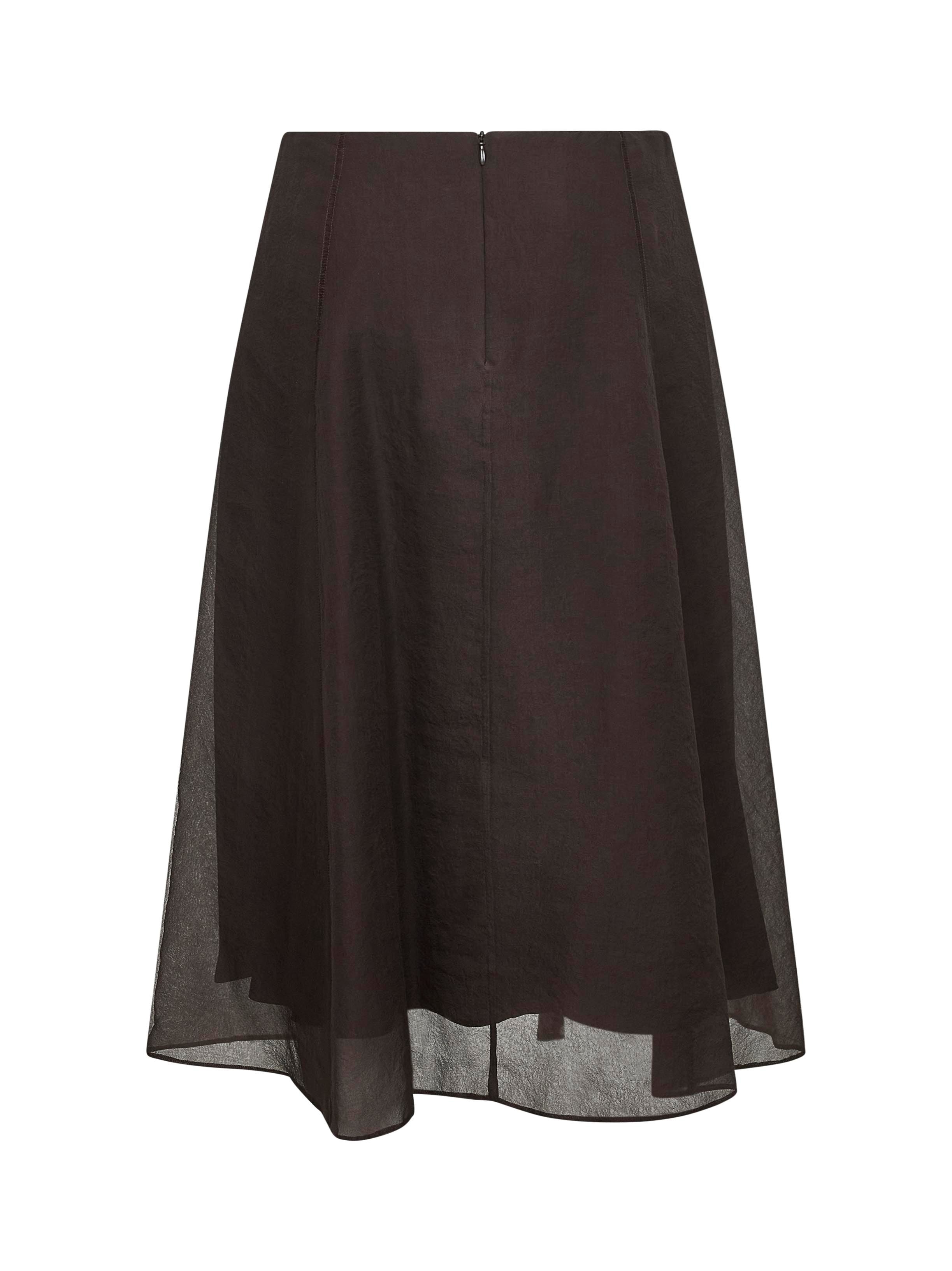 Brown Crispy silk Circle skirt - 2