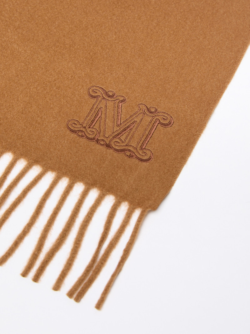 Max Mara WSDALIA Monogram-embroidered cashmere stole outlook