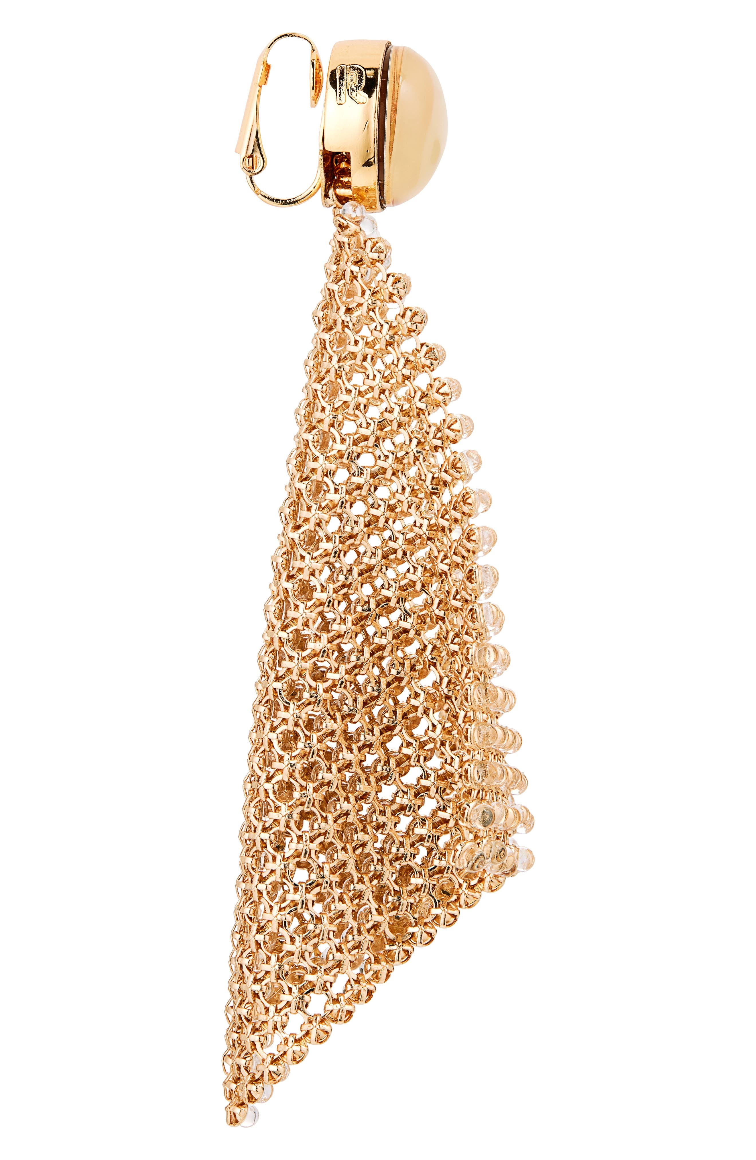 Rabanne Crystal Mesh Drop Earrings in Gold /Transparent at Nordstrom - 5