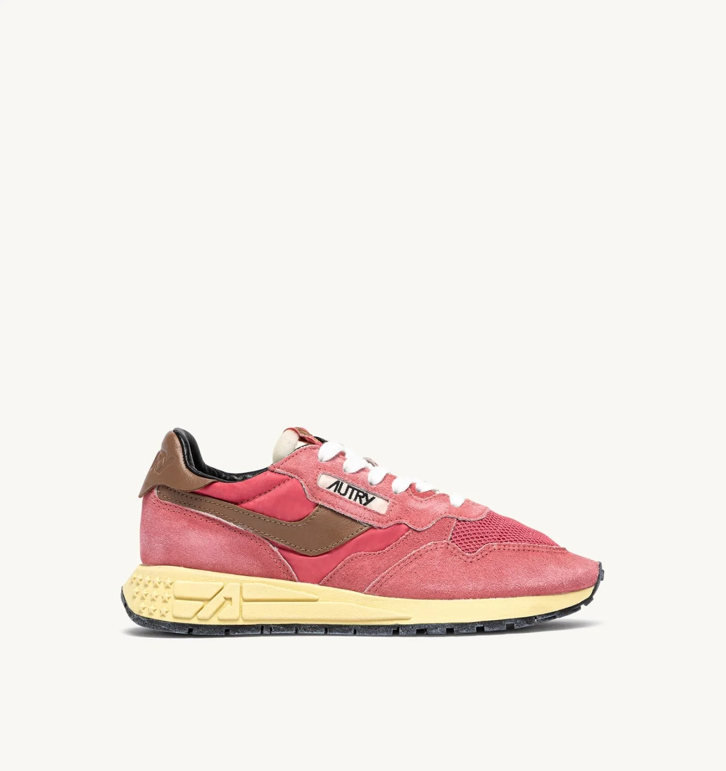 REELWIND LOW SNEAKERS IN STRAWBERRY SUGAR AND COCONUT NYLON AND SUEDE - 1