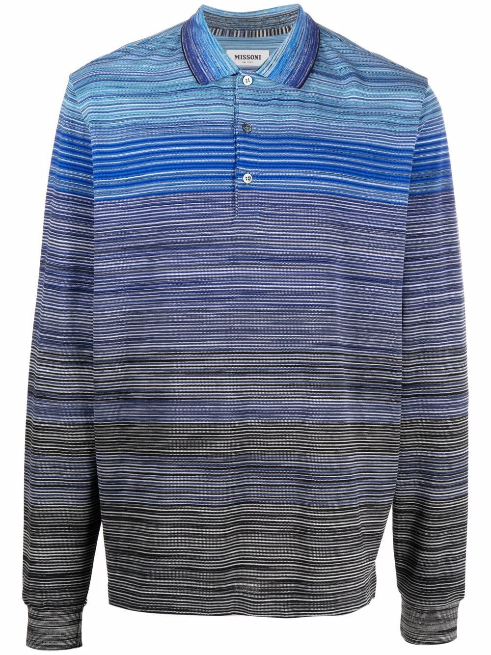 abstract-stripe polo shirt - 1