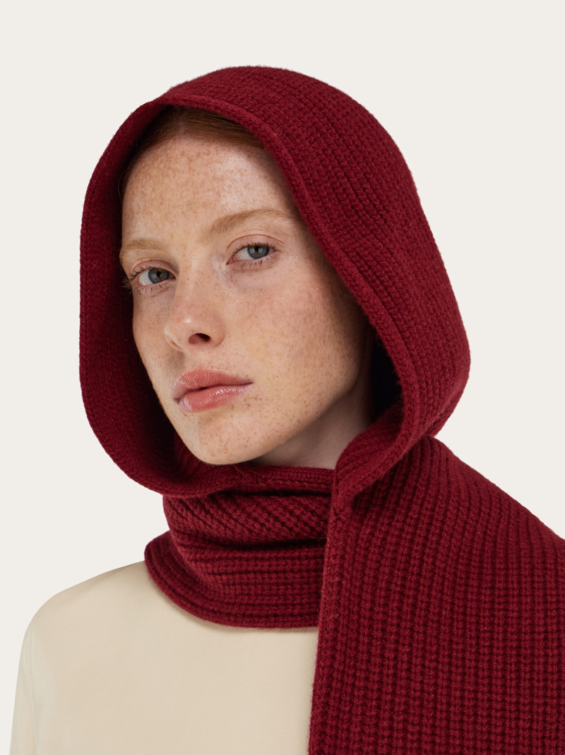 FERRAGAMO Knitted hood with scarf outlook