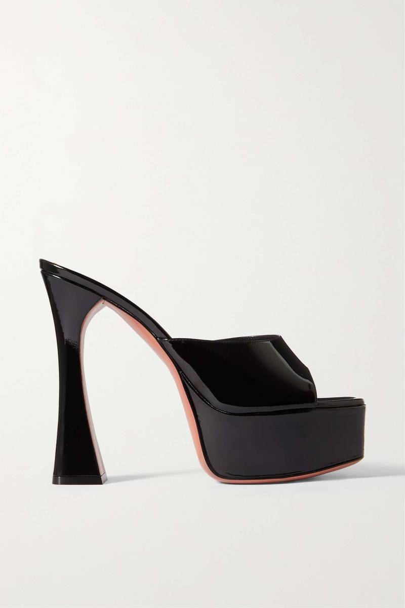 Dalida patent-leather platform sandals 1