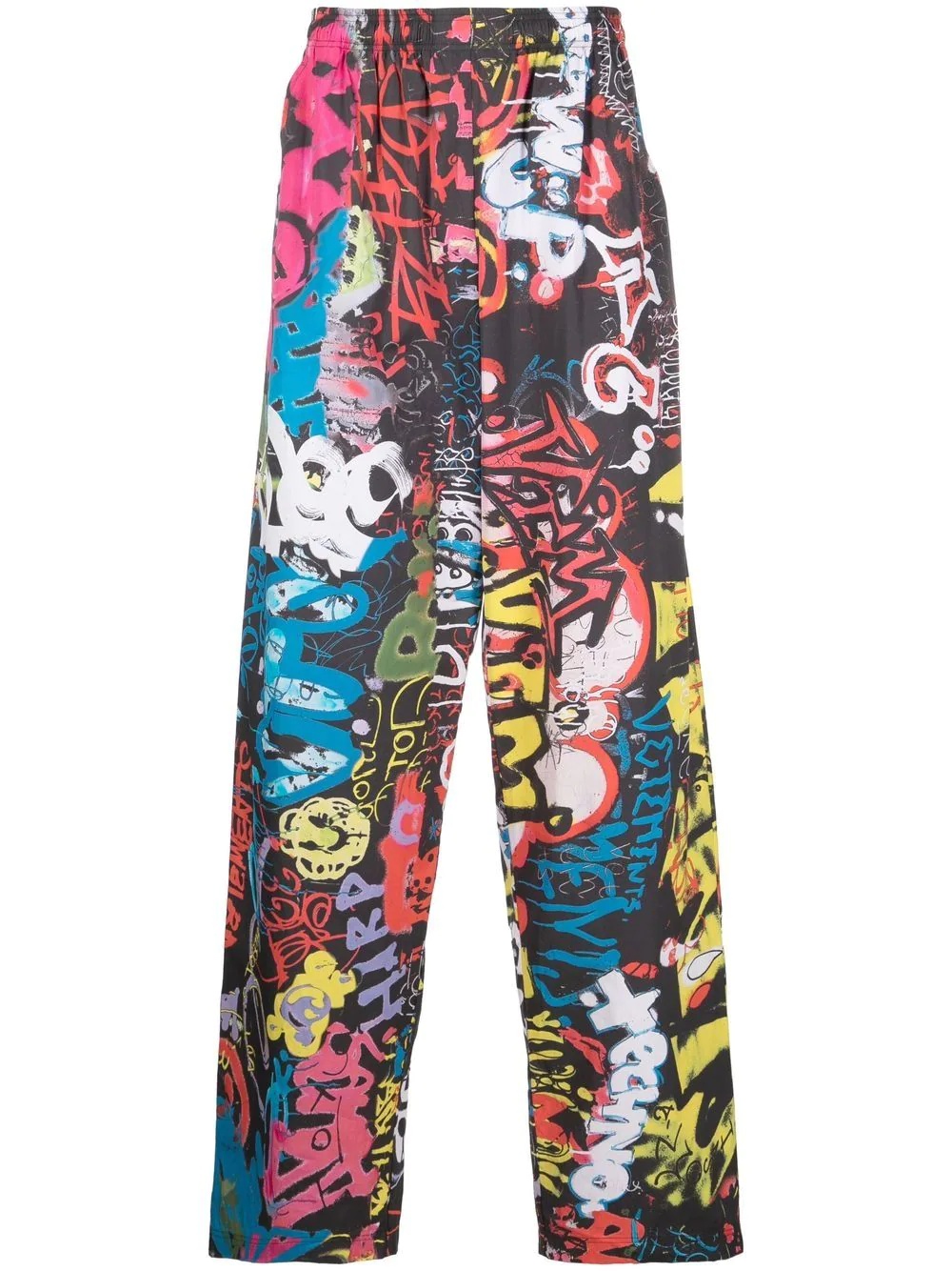 graffiti-print trousers - 1