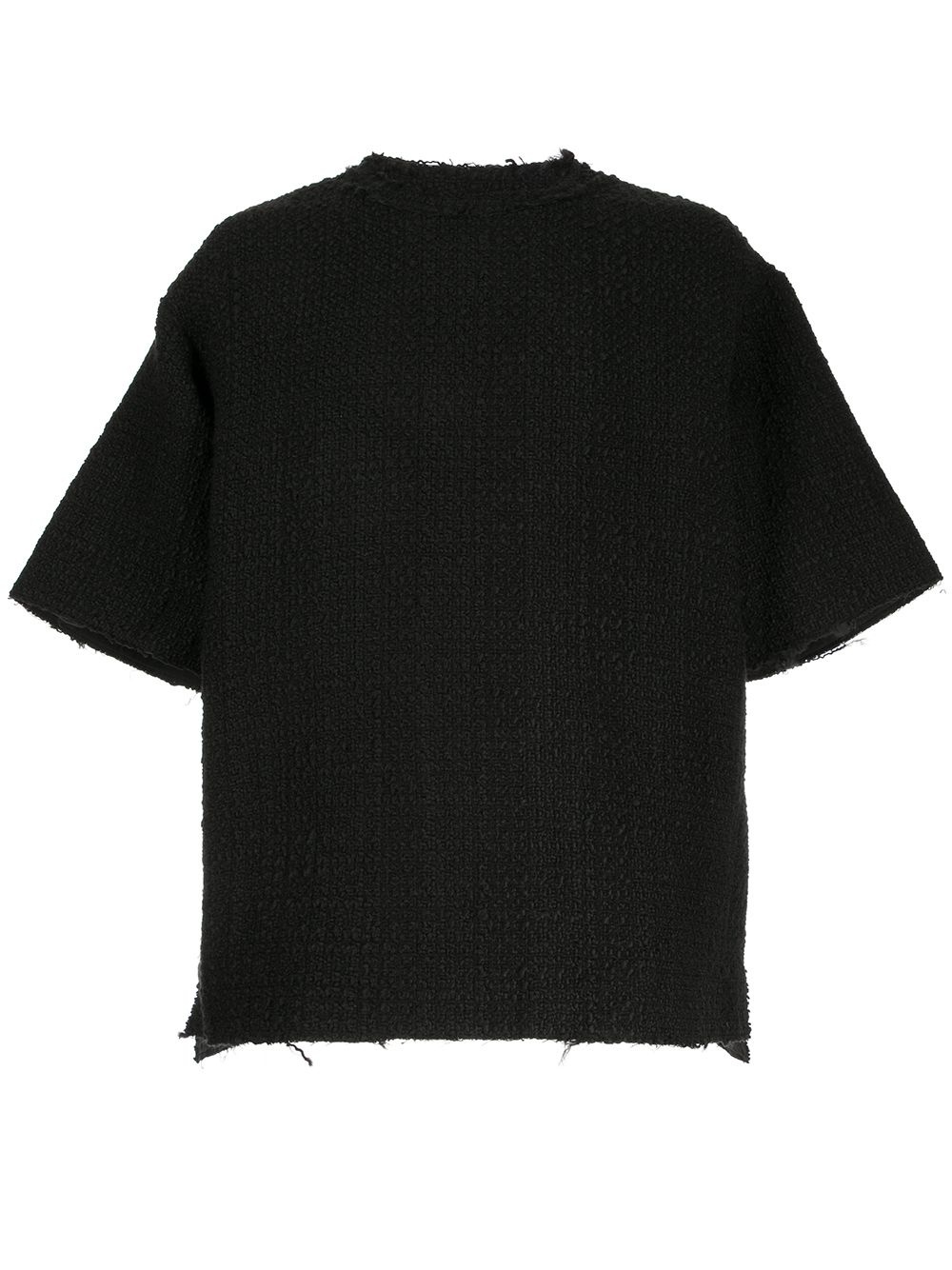 short-sleeve bouclé sweatshirt - 1