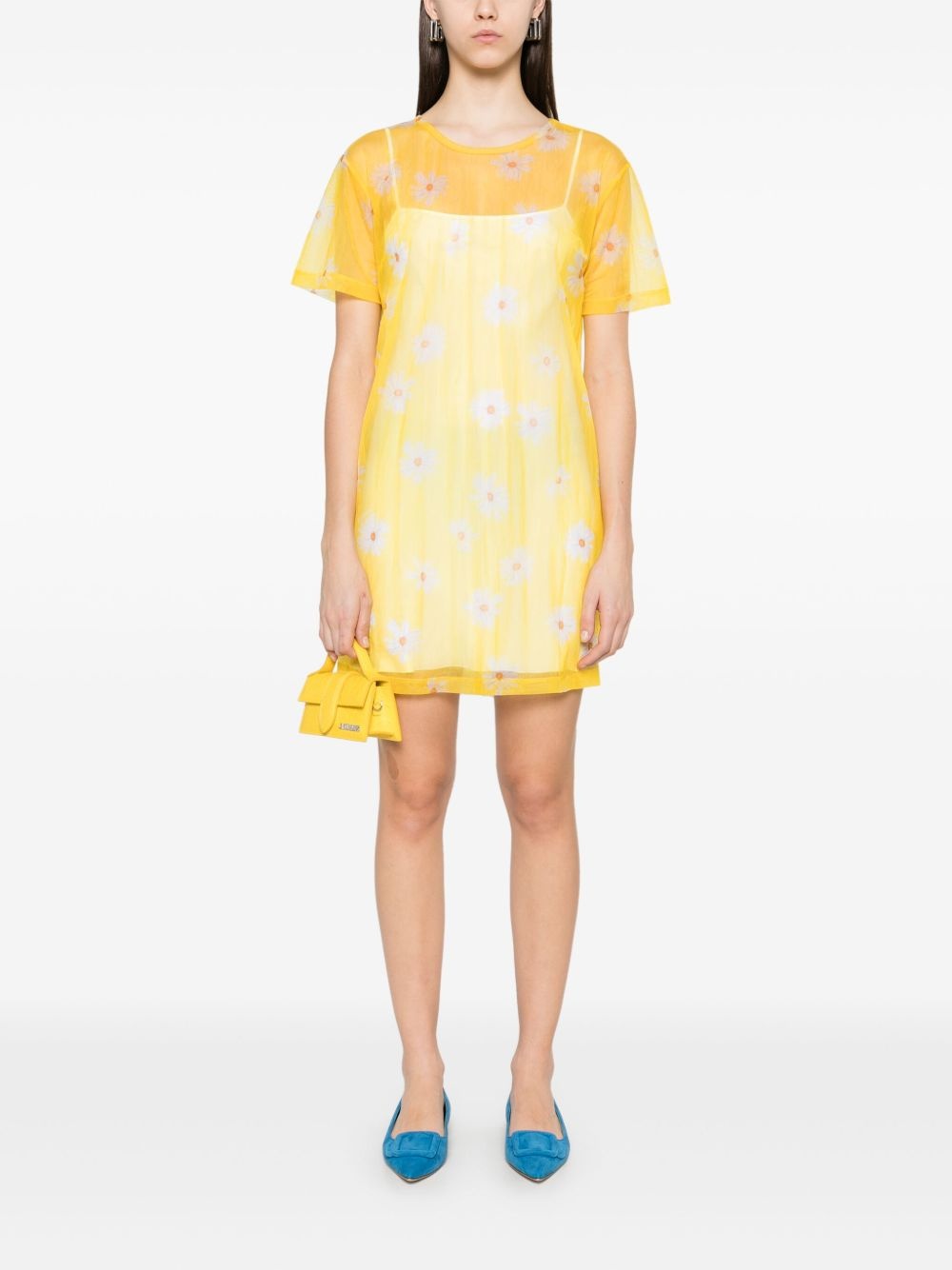 daisy-print mini dress - 2