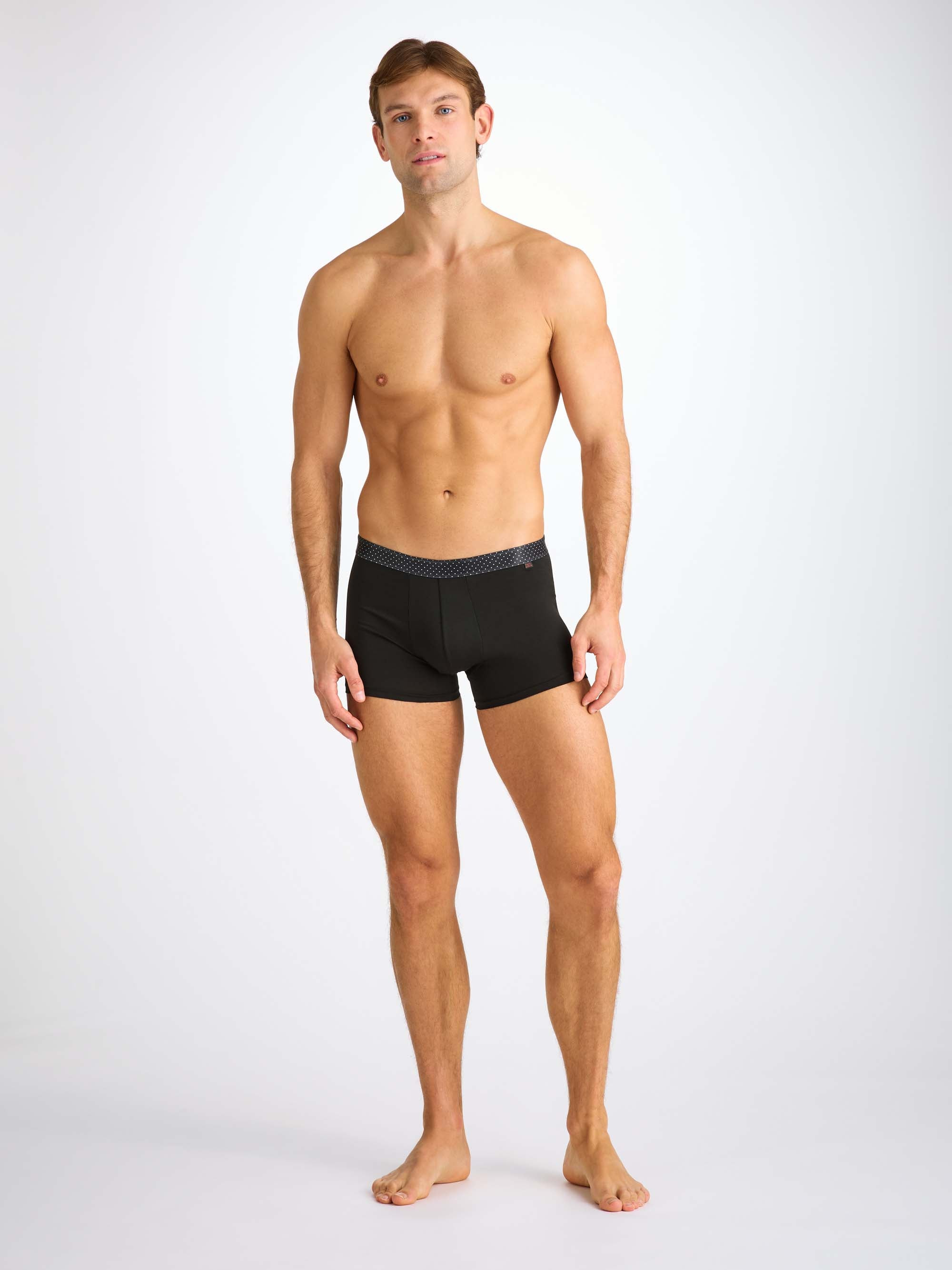 Men's Boxer Briefs Band 65 Pima Cotton Stretch Black - 4
