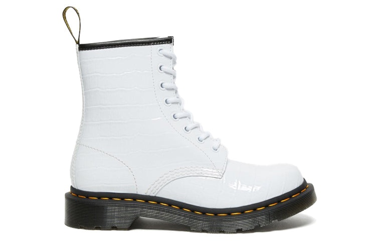 (WMNS) Dr. Martens 1460 Patent Croc Emboss Leather Boots 'White' 26855100 - 2