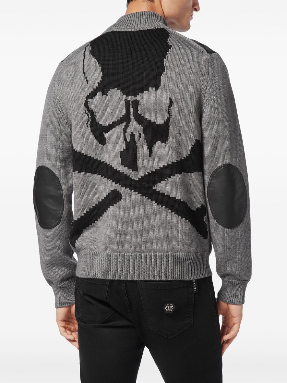 Skull&Bones-intarsia wool cardigan - 4