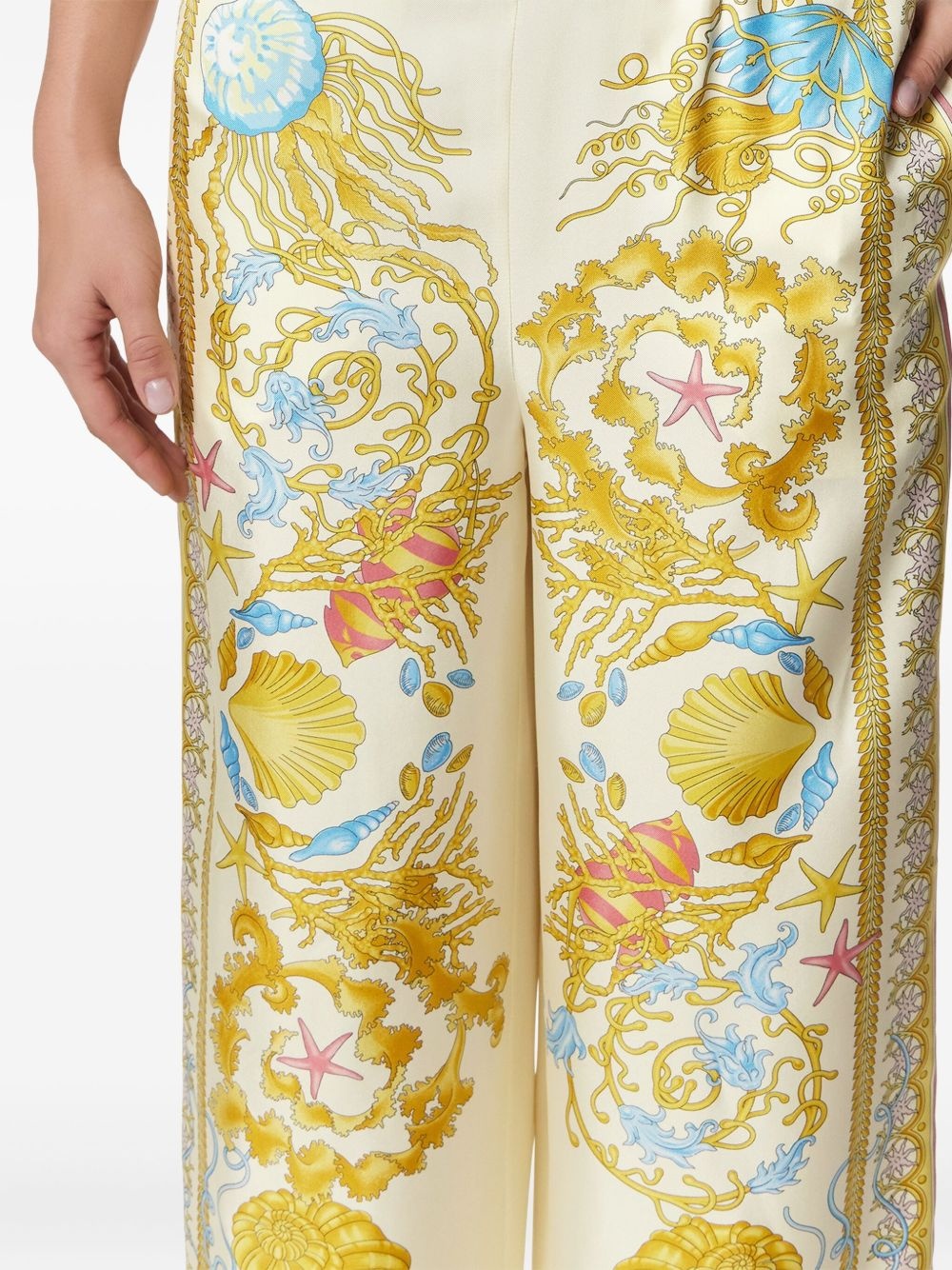 Underwater Barocco silk trousers - 5