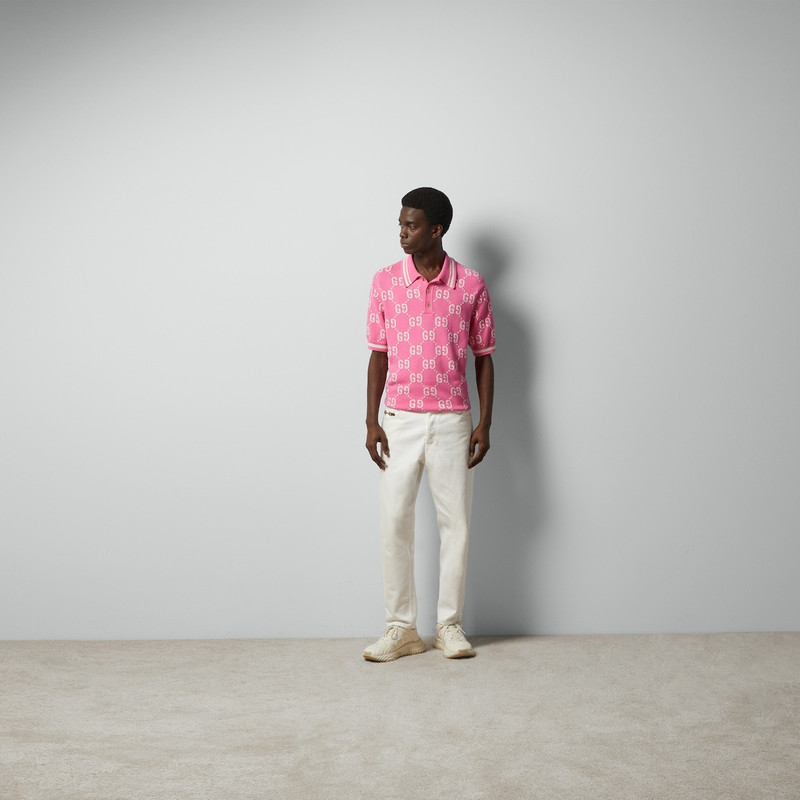 GUCCI GG cotton intarsia polo outlook