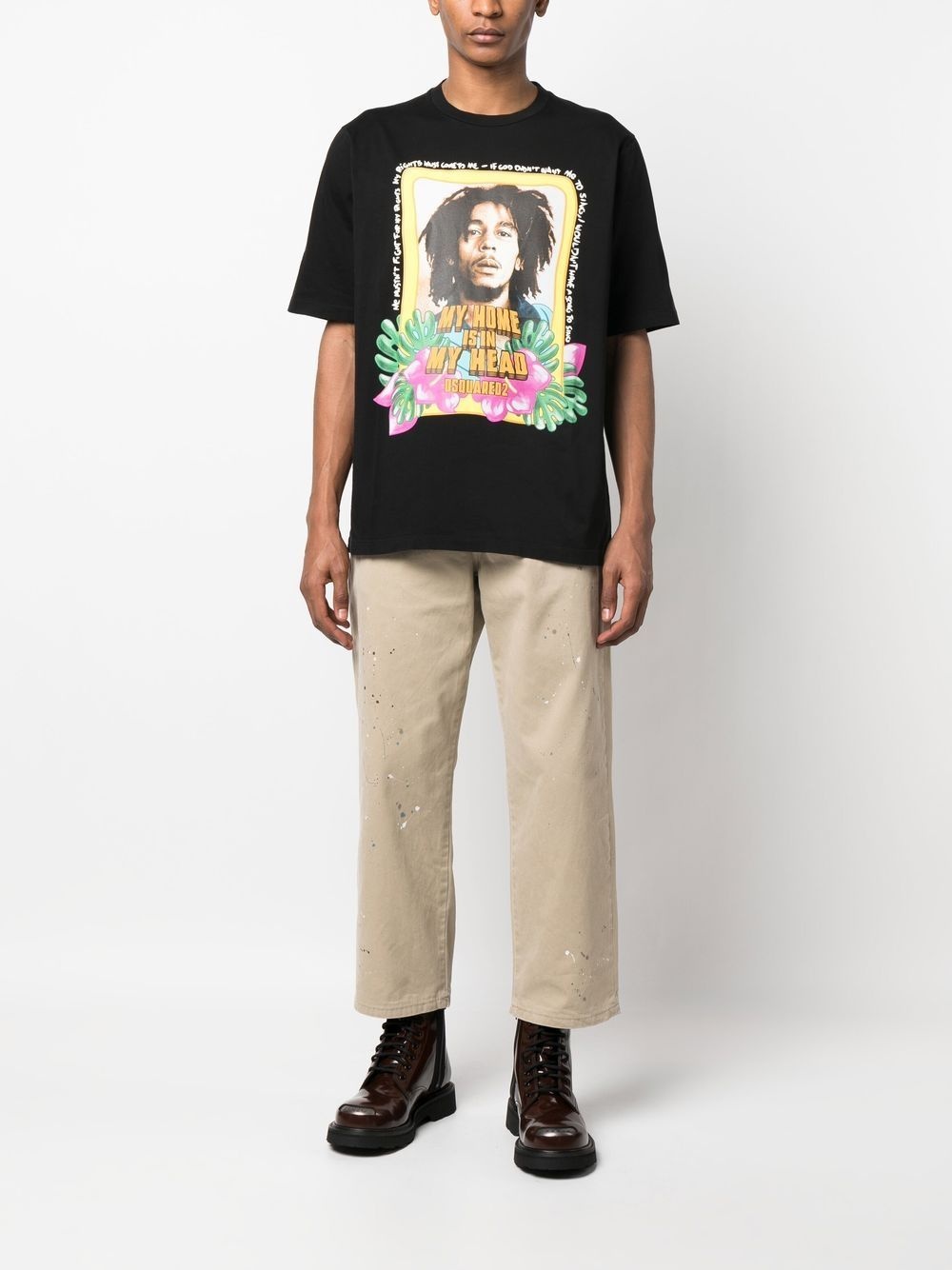 graphic-print crew-neck T-shirt - 2