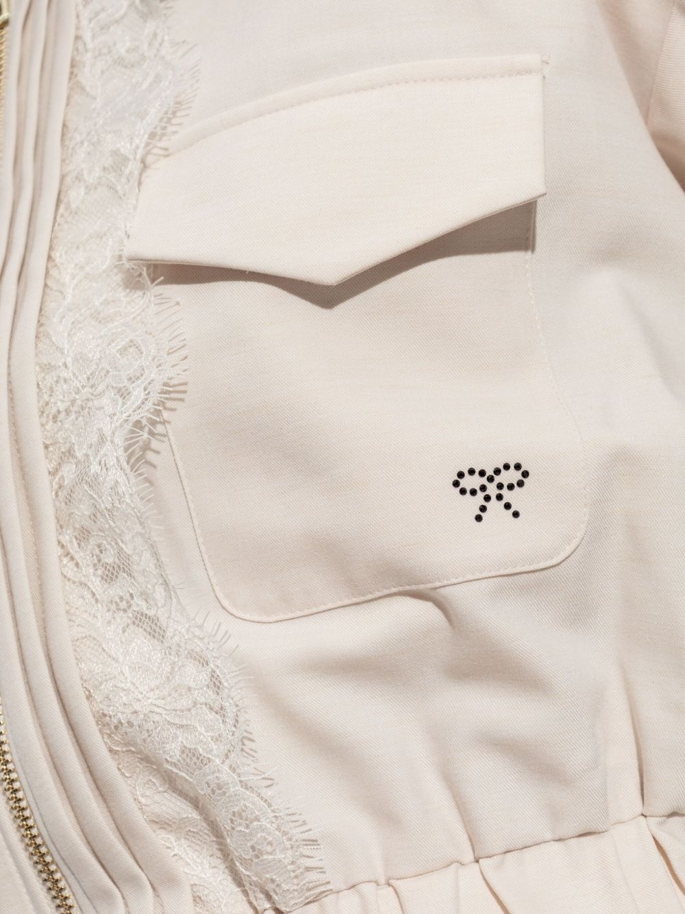 lace-trimmed zip-front jacket - 5