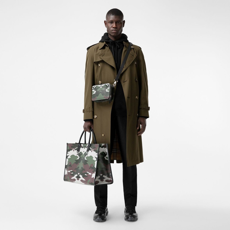 Camouflage Print Canvas and Leather Crossbody Bag 6