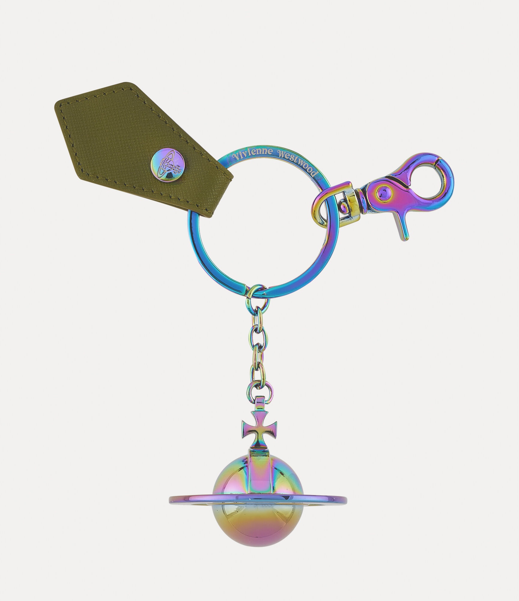 SAFFIANO 3D ORB IRIDESCENT KEYRING - 1