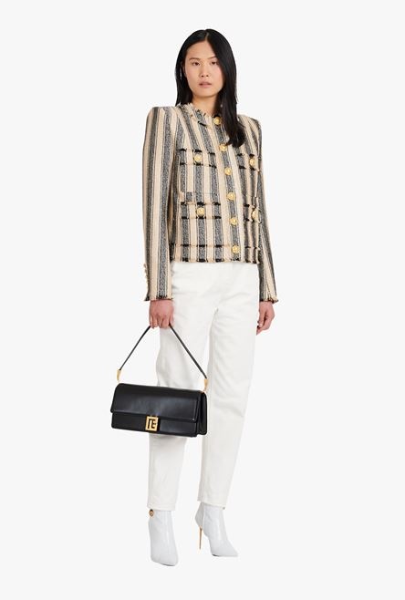 Ecru and black cotton piqué jacket - 2