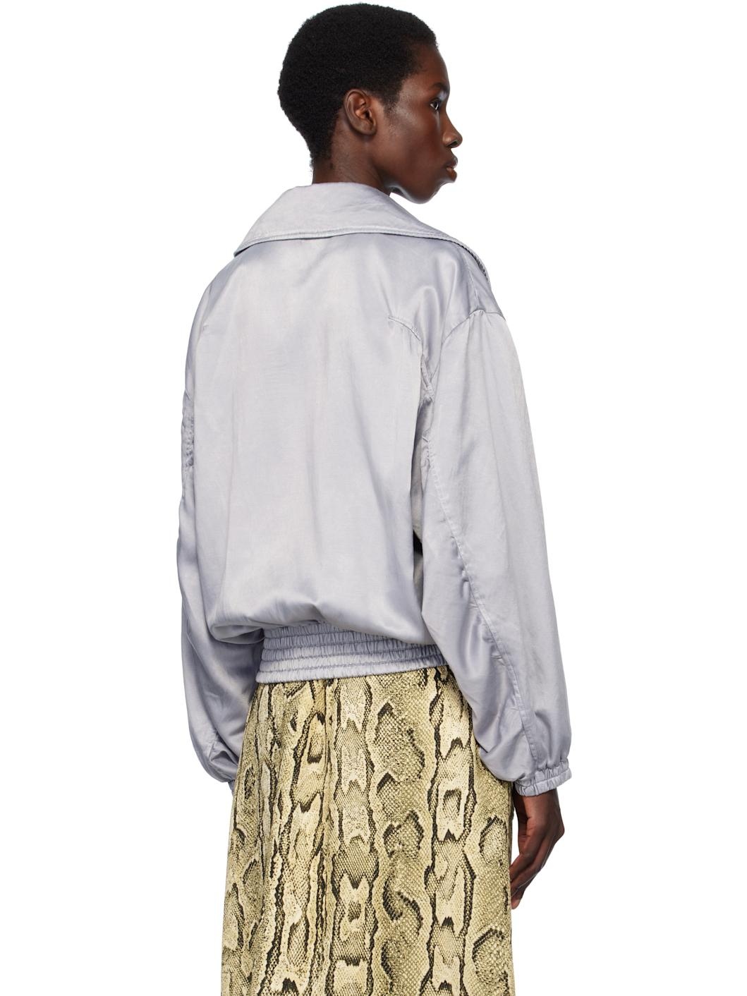 Blue Twill Bomber Jacket - 3