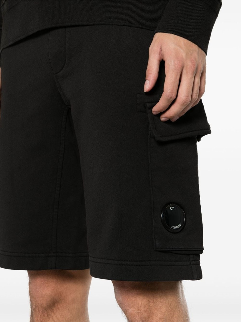 Diagonal cotton track shorts 5
