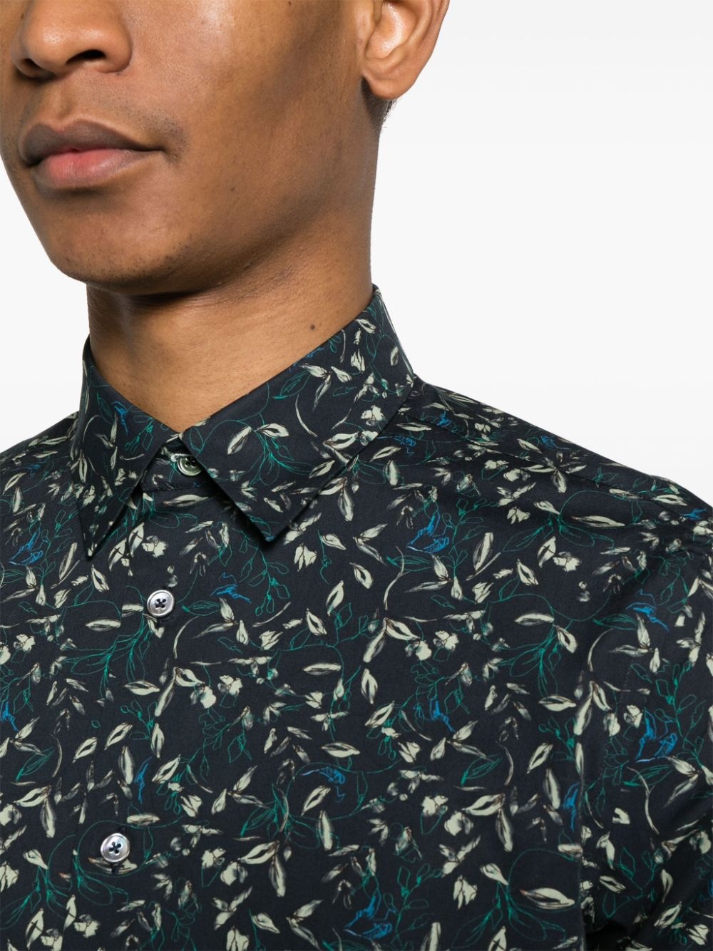 floral-print organic cotton shirt - 5