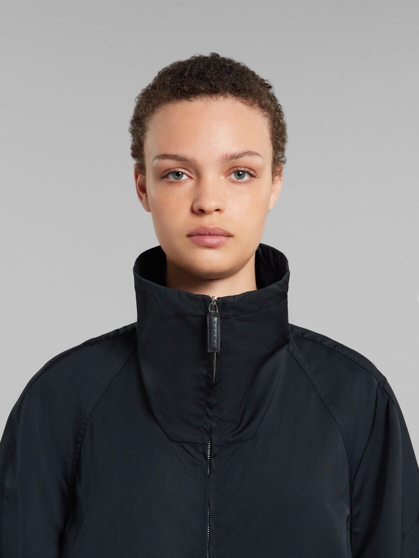 BLACK GATHERED TAFFETA PARKA - 4