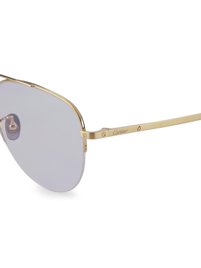 Men's 58MM Aviator Sunglasses - Gold Transparent 3