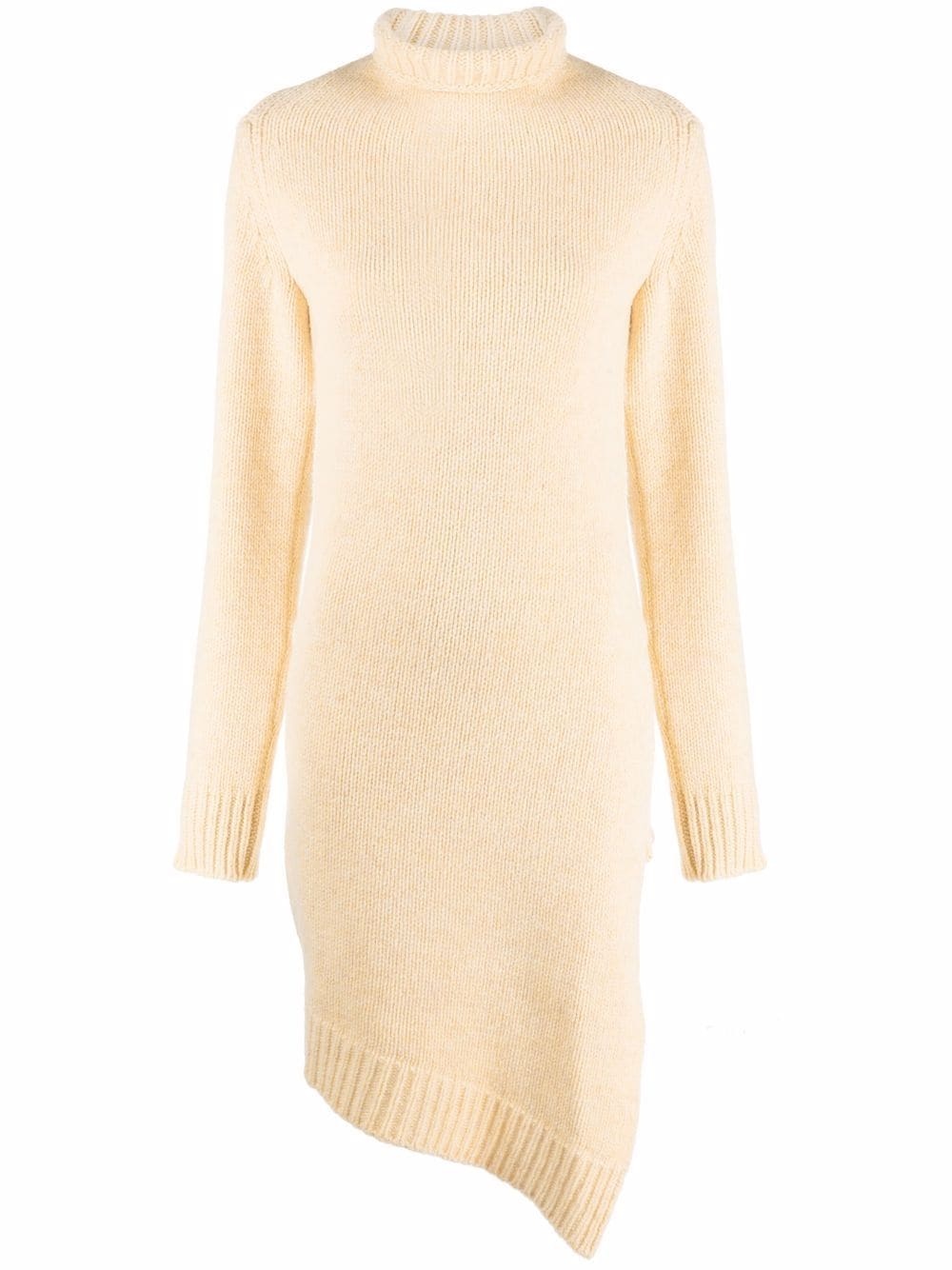 asymmetric-hem roll neck jumper - 1
