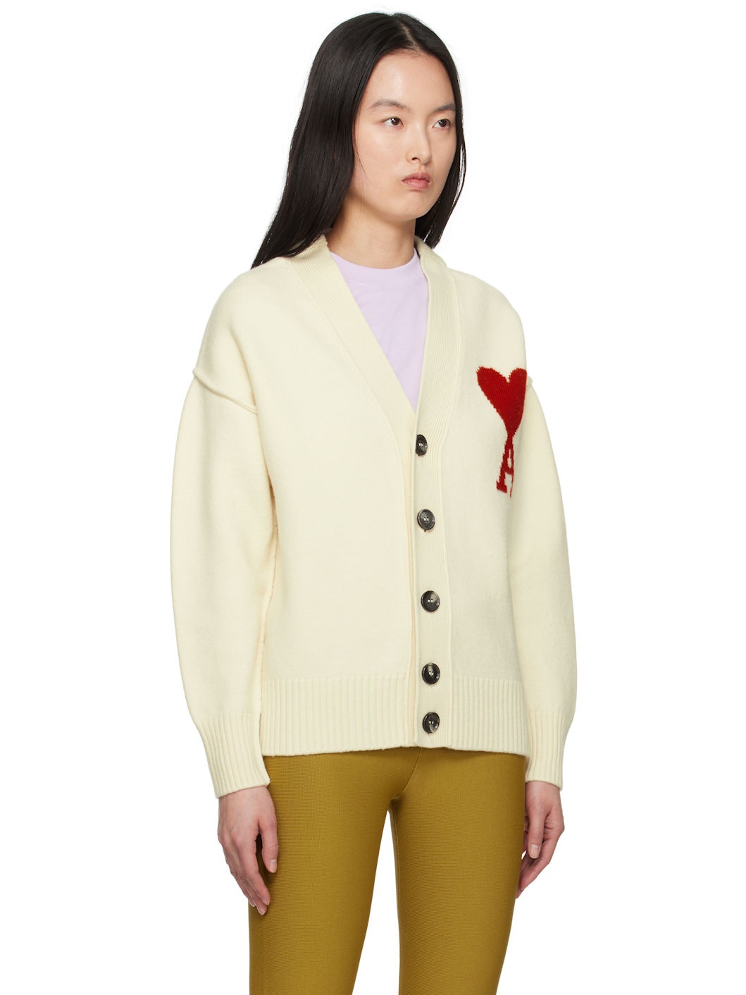 Off-White Wool Ami de Coeur Cardigan - 2