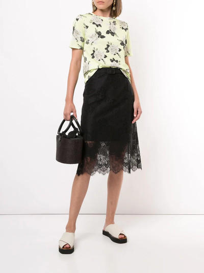 Erdem rose print round neck T-shirt outlook