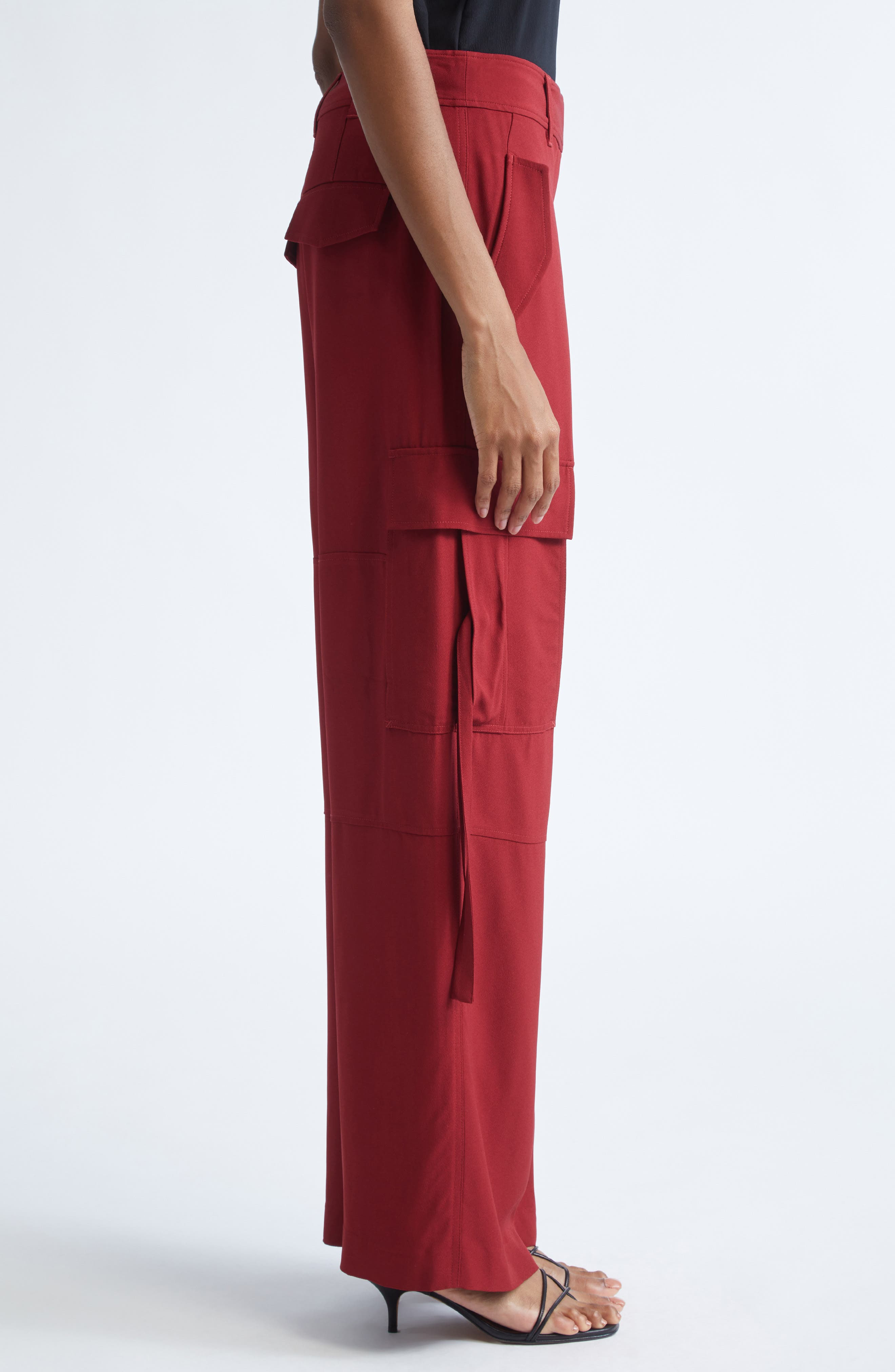 Ulla Johnson Pax Cargo Wide Legs Pants in Dahlia at Nordstrom - 3