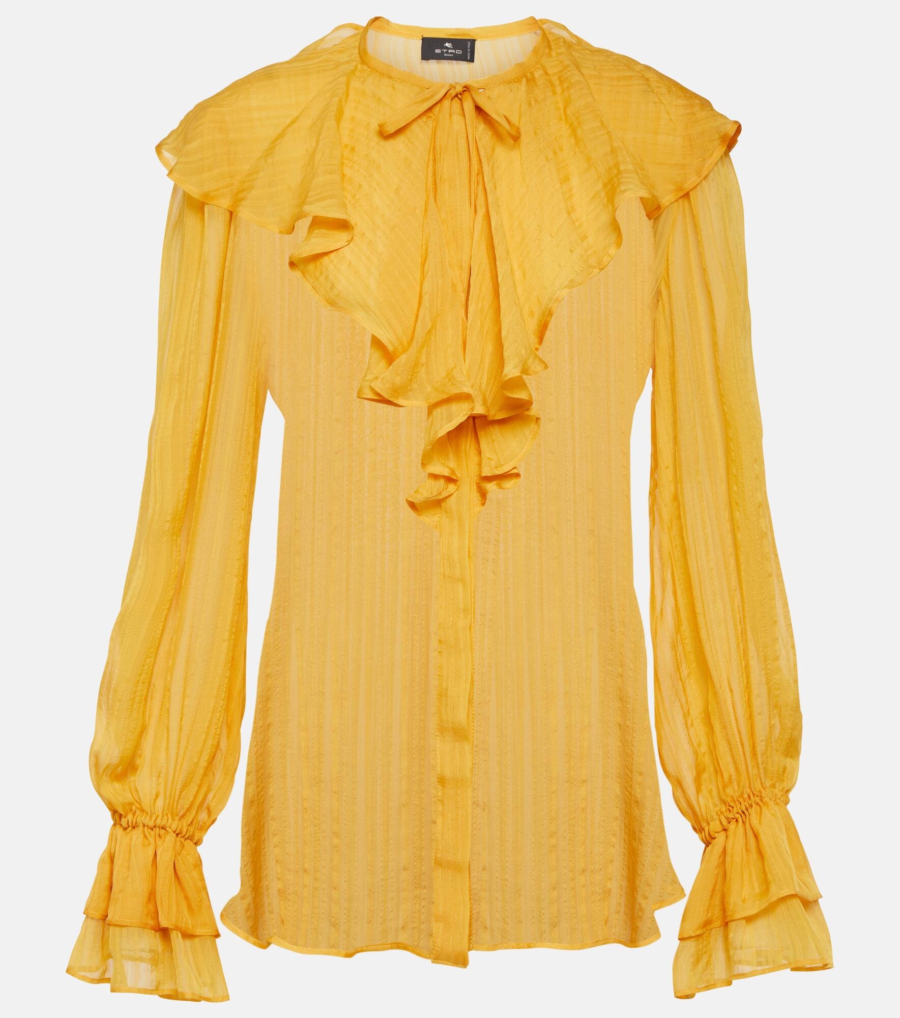 Ruffled silk blouse - 1